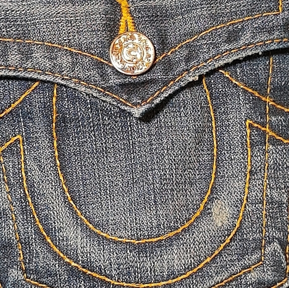 VTG True Religion  Women's Light Blue Wash Distressed made in USA - Picture 12 of 16